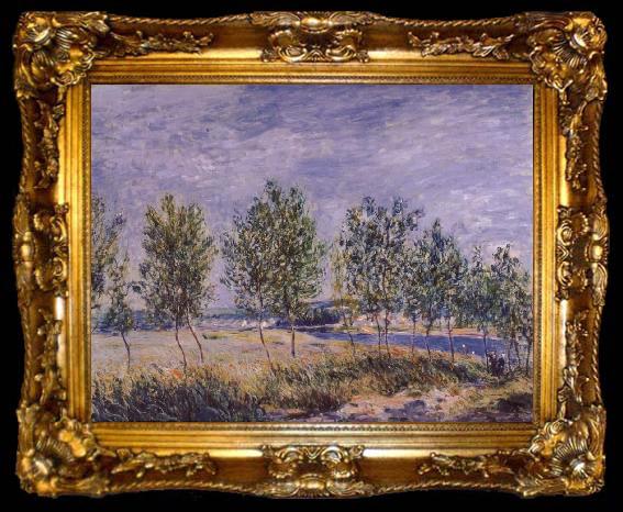 framed  Claude Monet Poplars on a River Bank, ta009-2